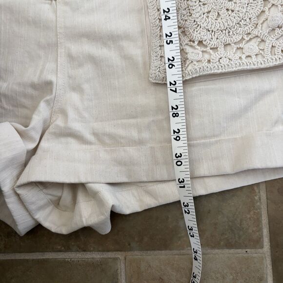 Line And Dot Romper Womens Size Medium Cream Boho Shortalls Short Sleeve NWT - Picture 7 of 7